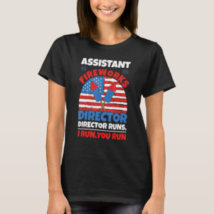 Camiseta Director de Fireworks Ejecutar América Bandera Est