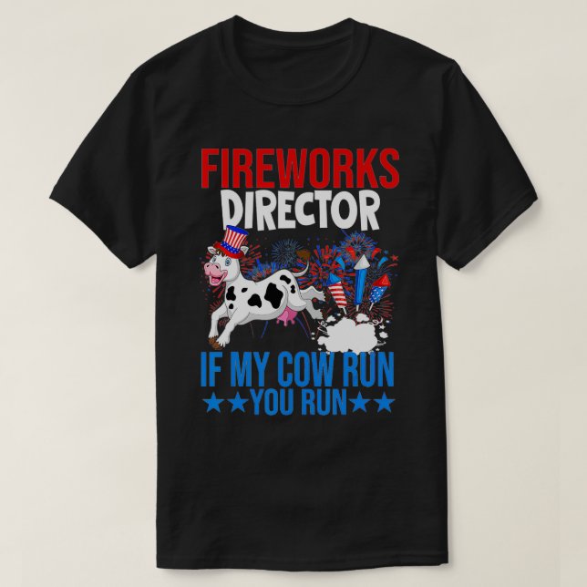 Camiseta Director De Fuego Feliz 4 De Julio Bandera Estadou (Diseño del anverso)