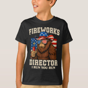 Camiseta Director de fuegos artificiales divertido Bigfoot 