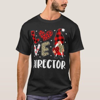 Camiseta Director de Love Gnome Día de San Valentín Plaid L