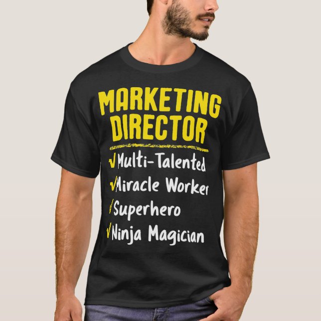 Camiseta Director de Marketing Miracle Worker Superhero Nin (Anverso)