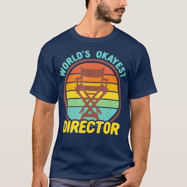 Camiseta Director de Worlds Okayest Cineasta Gracioso Retro (Anverso)