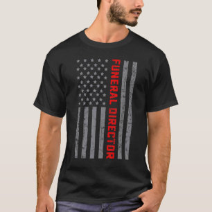 Camiseta Director funerario Vintage Bandera Estadounidense 