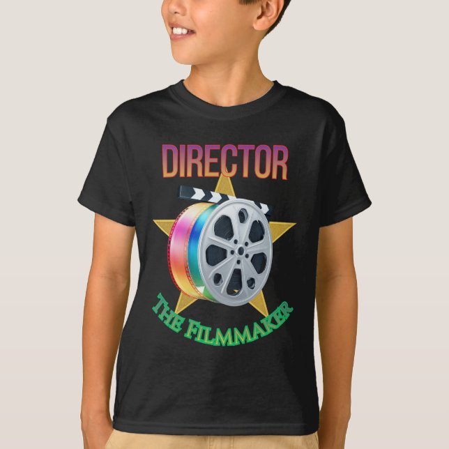 Camiseta Director - The Filmmaker Boy's Dark T-Shirt  (Anverso)