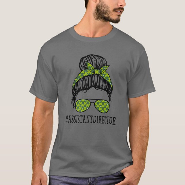 Camiseta Directora Asistente: Mujeres Messy Bun St Patrick' (Anverso)