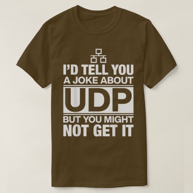 Camiseta Diría un Chiste sobre el programador de Udp (Diseño del anverso)