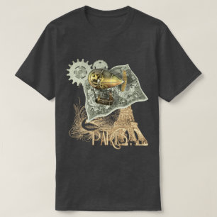 Camiseta dirigible del viaje del aire de Steampunk