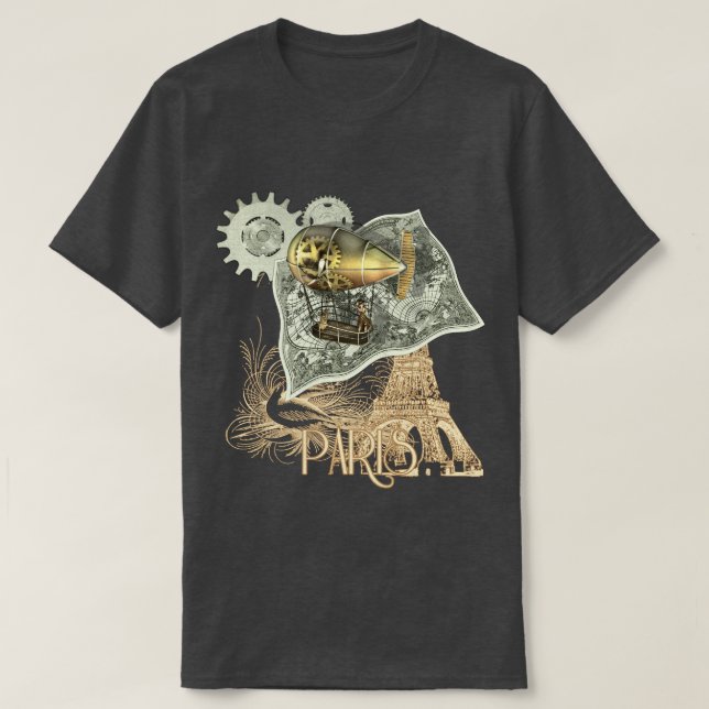 Camiseta dirigible del viaje del aire de Steampunk (Diseño del anverso)