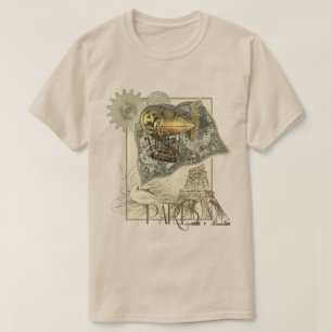 Camiseta dirigible del viaje del aire de Steampunk