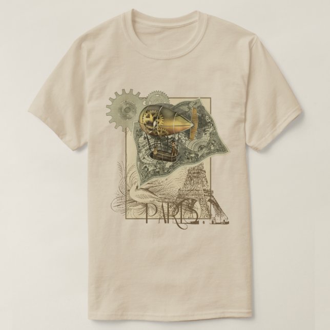 Camiseta dirigible del viaje del aire de Steampunk (Diseño del anverso)