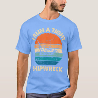Camiseta Dirijo un barco naufragado divertido vintage mamá