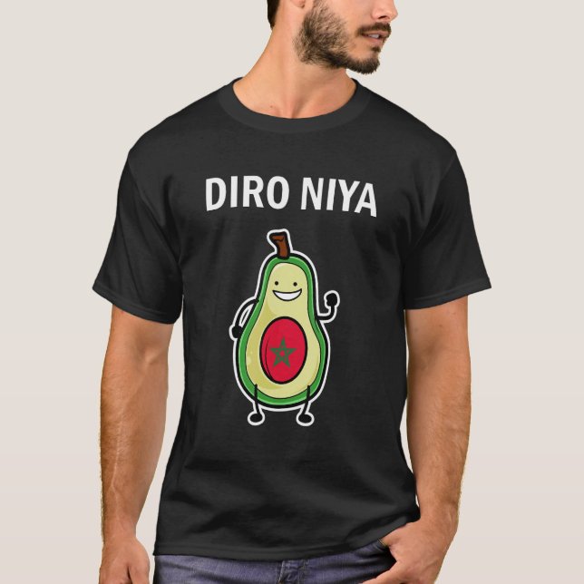 Camiseta Diro Niya Ras Lavoca  Popular Moroccan Word Morocc (Anverso)