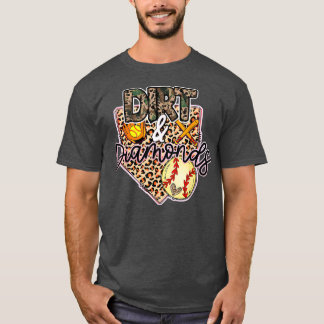 Camiseta Dirt And Diamonds Mom De Softball Y Basebal