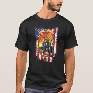 Camiseta Dirt Bike American Flag Biker Motorcycle Usa 4O