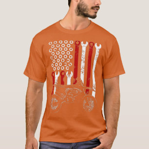 Camiseta Dirt Bike American Flag Motocross Biker 4th of Jul