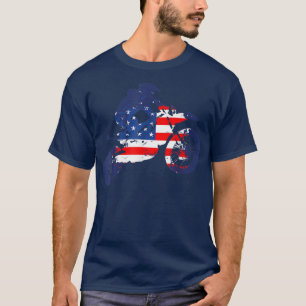 Camiseta Dirt Bike American Flag Motocross Biker 4th of Jul