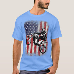 Camiseta Dirt Bike Bandera Americana Motocross Biker 4 de j