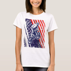 Camiseta Dirt Bike Bandera Americana Motocross Biker 4 de j