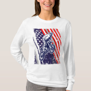 Camiseta Dirt Bike Bandera Americana Motocross Biker 4 de j