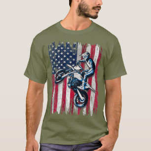 Camiseta Dirt Bike Bandera Americana Motocross Biker Gift 4