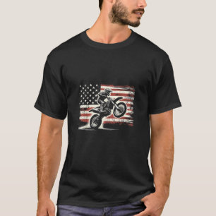 Camiseta Dirt Bike Bandera Americana Motocross Biker Vintag