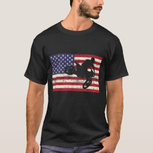 Camiseta Dirt Bike Bandera Americana Motocross Enduro