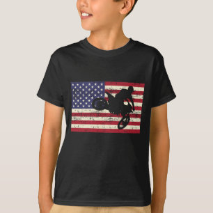Camiseta Dirt Bike Bandera Americana Motocross Enduro