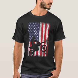 Camiseta Dirt Bike Bandera Ee.Uu. Costume Motocross Bandera