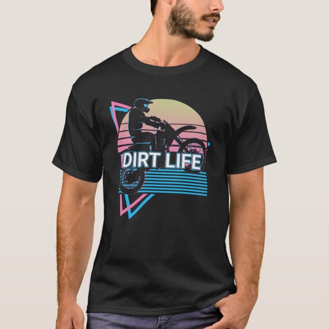 Camiseta Dirt Bike Dirt Biking Biker Retro Dirt Life (Anverso)