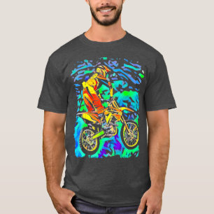 Camiseta Dirt Bike Motocross Carreras Pop Art