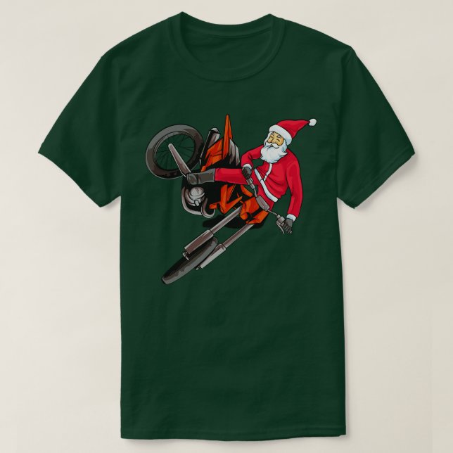 Camiseta Dirt Bike Motocross Freestyle Santa Navidades (Diseño del anverso)