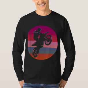 Camiseta Dirt Bike Pink Sunset Retro Motocross Motorcycle R