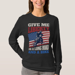 Camiseta Dirt Bike USA Flag Motocross 4 de julio Long Road