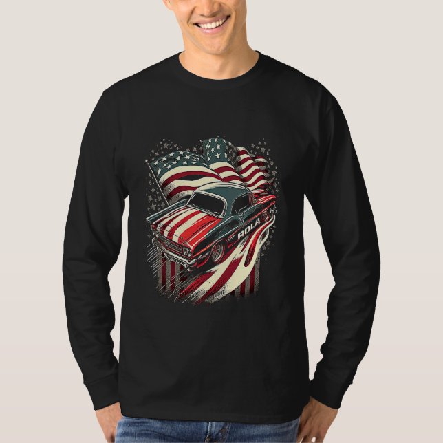 Camiseta Dirt Track Racing Automobile Race American Indepen (Anverso)