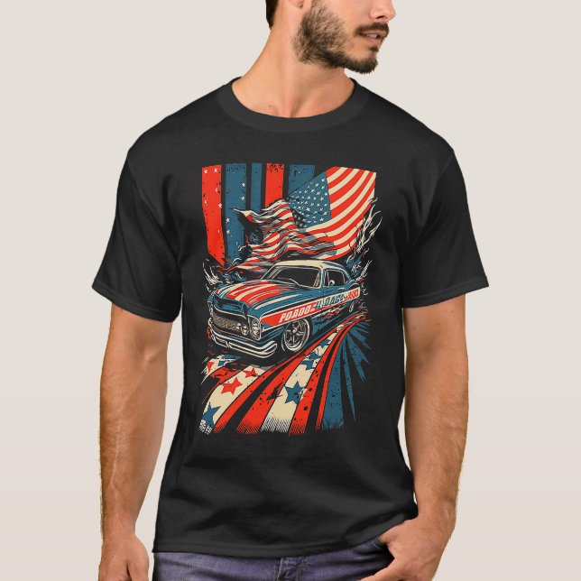 Camiseta Dirt Track Racing Automobile Race American Indepen (Anverso)
