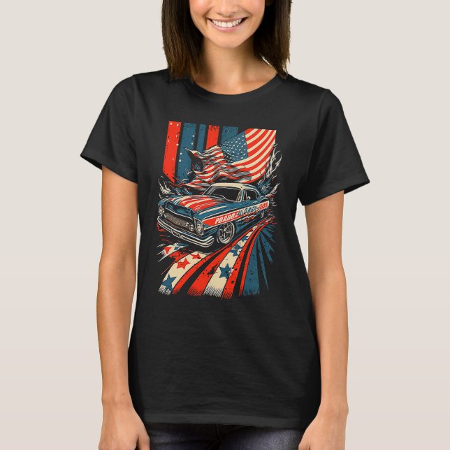 Camiseta Dirt Track Racing Automobile Race American Indepen (Anverso)