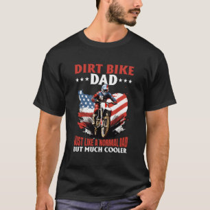 Camiseta Dirtbike Motocross Mx Dirt Bike Dad Us Flag