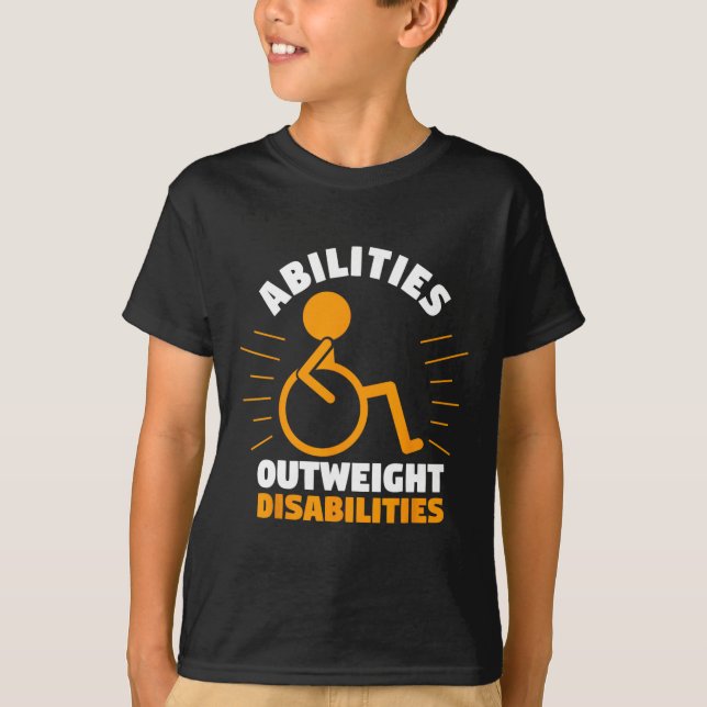 Camiseta Disability Awareness Abilities Superar el peso de  (Anverso)