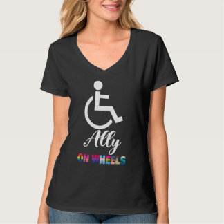 Camiseta Disability Pride Awareness   Ally On Wheels Wheelc