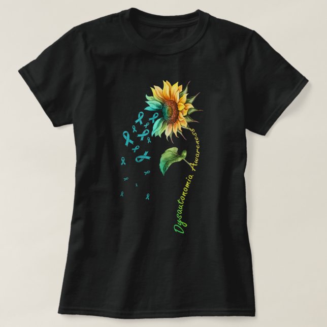 Camiseta Disautonomía Sensibilización Girasol Shirt33 (Diseño del anverso)