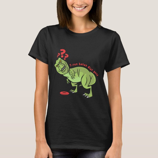Camiseta Disc Golf Divertido T Rex Niños  (Anverso)