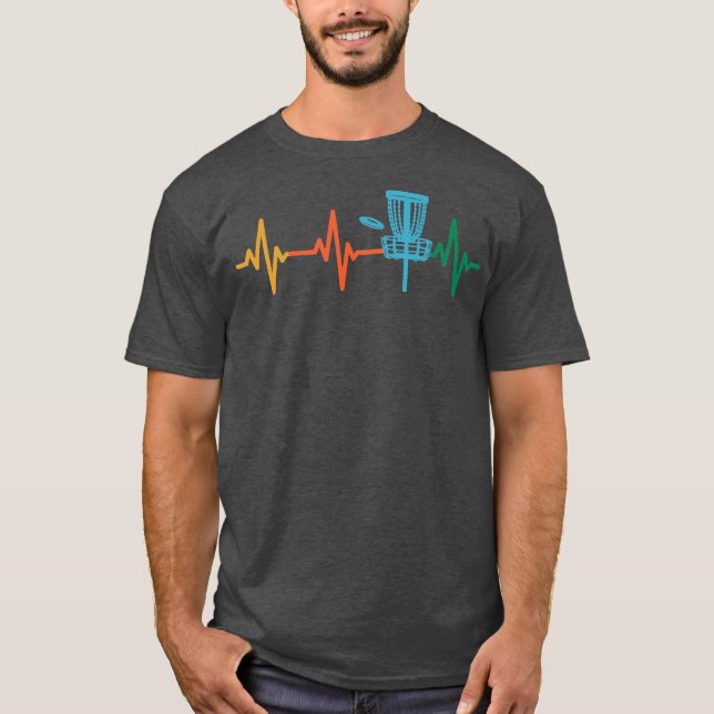 Camiseta Disc Golf Heartbeat EKG Heart Rate Disk Golf (Anverso)