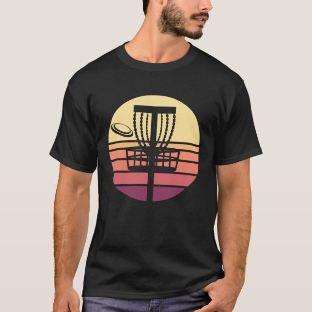 Camiseta Disc Golf Retro Sunset (Anverso)