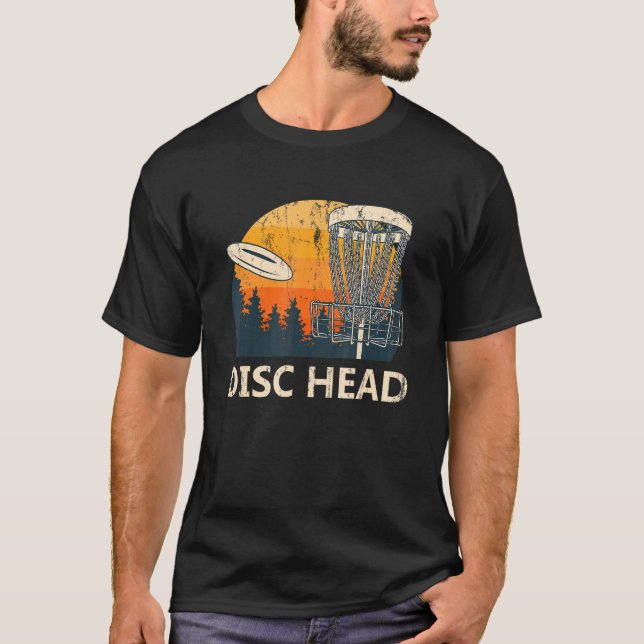 Camiseta Disc Head Disc Golf Sports  Golfer Sport Player (Anverso)