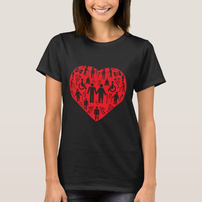 Camiseta Discapacidad Amor silla de ruedas Parapleg cuadrip (Anverso)
