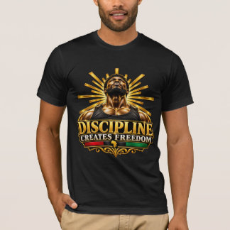 Camiseta Disciplina Crea Libertad Excelencia Negra