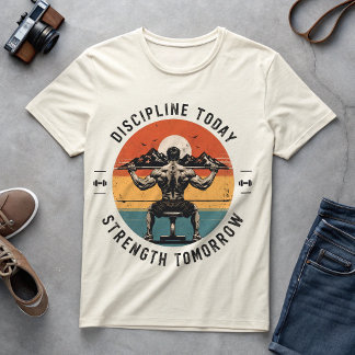 Camiseta Disciplina Hoy Fuerza Mañana Gimnasio Vintage 