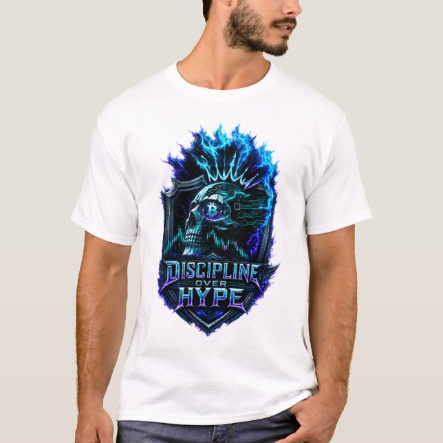 Camiseta Disciplina Sobre Hype Mentalidad de Bitcoin Cripto (Anverso)