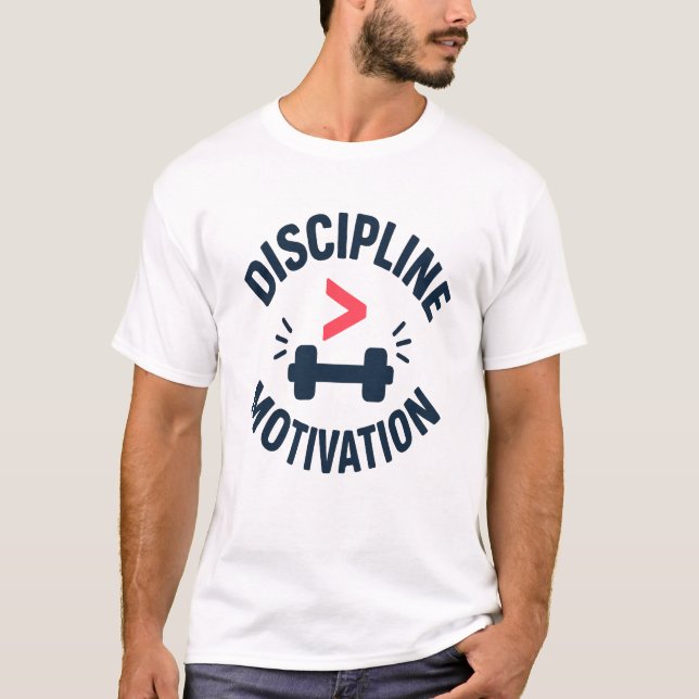 Camiseta DIscipline Greater than Motivation- Gym Fitness 