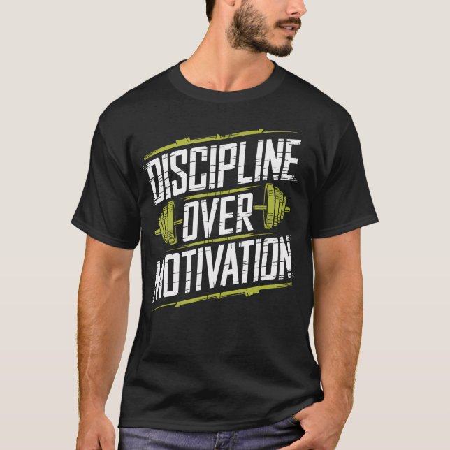 Camiseta Discipline Over Motivation Gym Bodybuilder Weightl (Anverso)